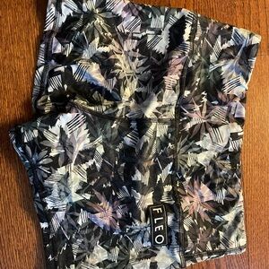 FLEO Black Patterned Shorts